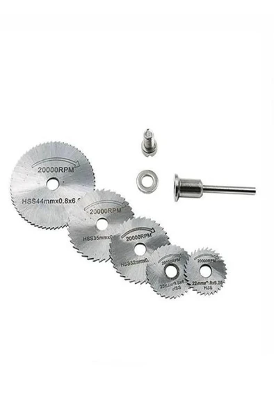 BN5 6 Parça Dremel Gravür Uç Takım Daire Testere Hss Kesici Disk ürün görseli 1