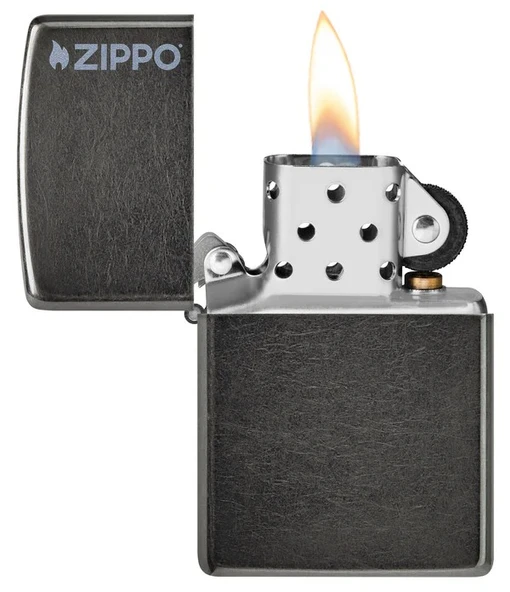 Zippo Classic Grey Logo Dizayn Çakmak - Resim 3