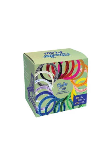 3Doodler  FLOW Refill 20 Renk Yedek Filament Set - 1.75mm, PLA ürün görseli 1