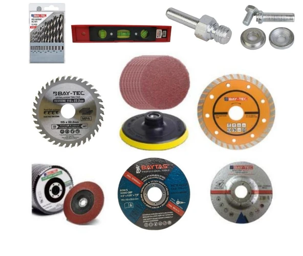 10'lu Taşlama ve Kesme Disk Seti Seramik Ahşap Metal Zımpara ürün görseli 1