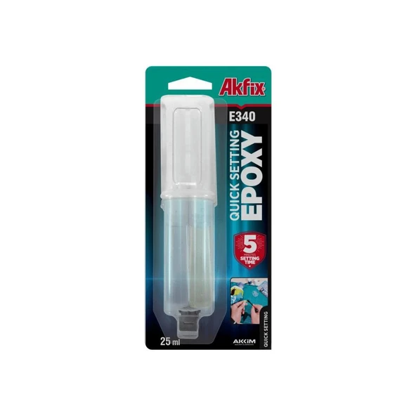 Akfix E340 Epoxy Hızlı Yapıştırıcı Şırıngalı 25Ml ürün görseli 1