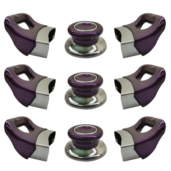 Tencere Tava Sahan Kulp ve Kapak Kulpu Yasemin Mor 3 Set ürün görseli 1