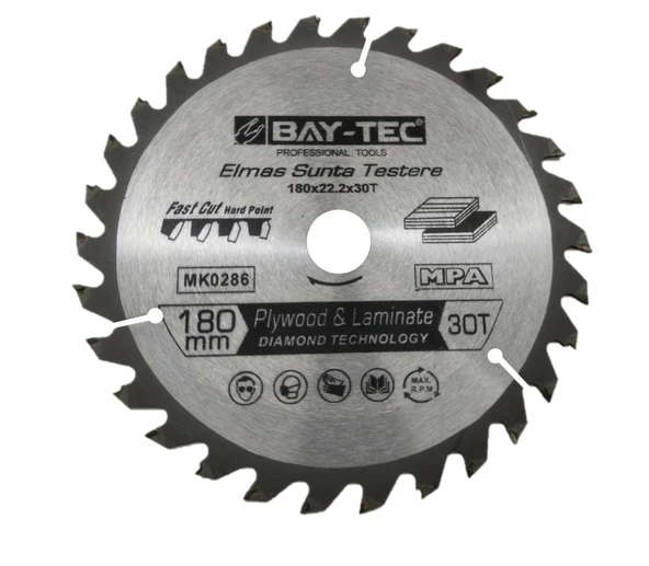 Bay-Tec Elmas Sunta Testere 180 x 22.2 mm 30 Diş MK0286 ürün görseli 1