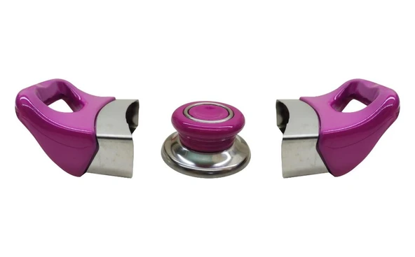 Tencere Tava Sahan Kulp ve Kapak Kulpu Fuşya Pembe 1 Set ürün görseli 1
