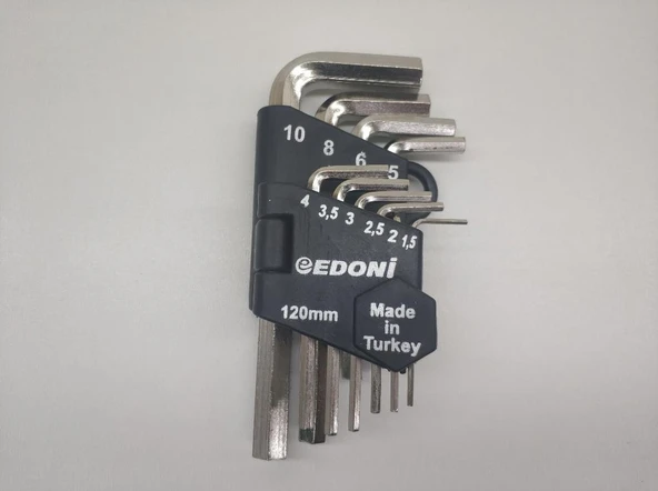 Edoni Alyan Anahtar Seti 10 Pcs Hex Key Set Crom 120mm Eas120 ürün görseli 1