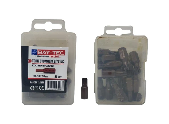 Bay-Tec Tork Otomotiv Bits Ucu Kısa T30-10x30 mm (20 Adet) MU2082 ürün görseli 1