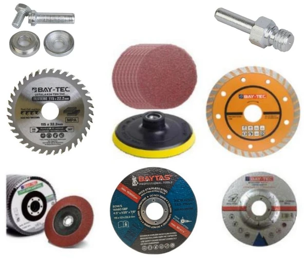 8'li Taşlama ve Kesme Disk Seti Seramik Ahşap Metal Zımpara ürün görseli 1