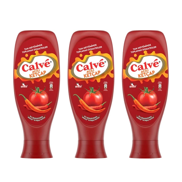 Calve Ketçap Acılı 610 gr x 3 Adet ürün görseli 1