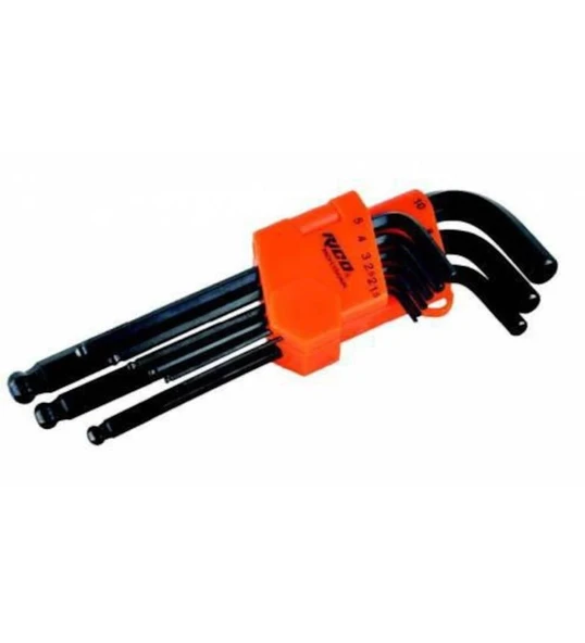 Rico RC9999 Misket Başlı Uzun Alyan Set Takımı 9 Parça 1.5mm-10mm ürün görseli 1