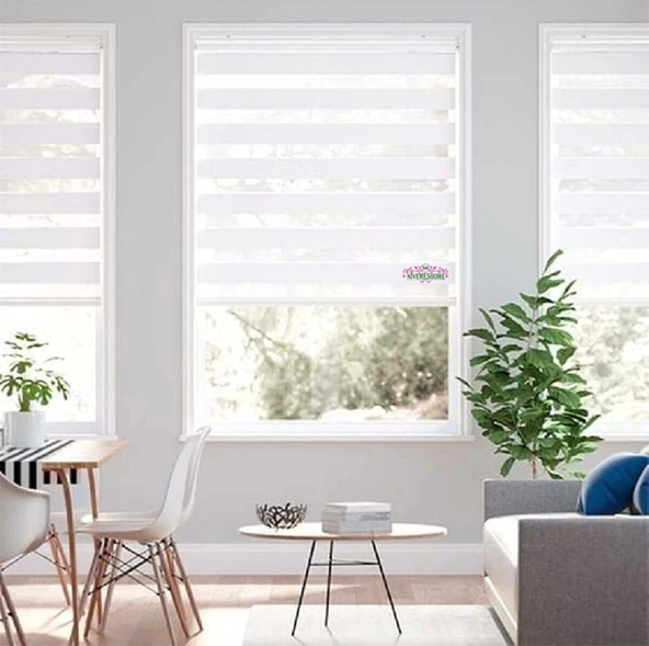 NİVEMESHOME BAMBU EKRU ZEBRA STOR PERDE ürün görseli 1