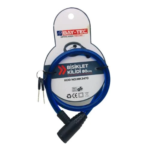 Bay-Tec MK2470 Bisiklet Kilidi 2 Anahtarlı 80cm ürün görseli 1