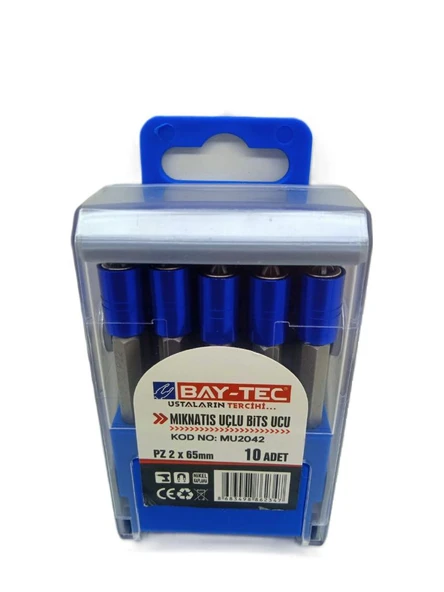 Bay-Tec Mu2042 Mıknatıs Uçlu Bits Ucu PZ 2x65mm 10Adet ürün görseli 1