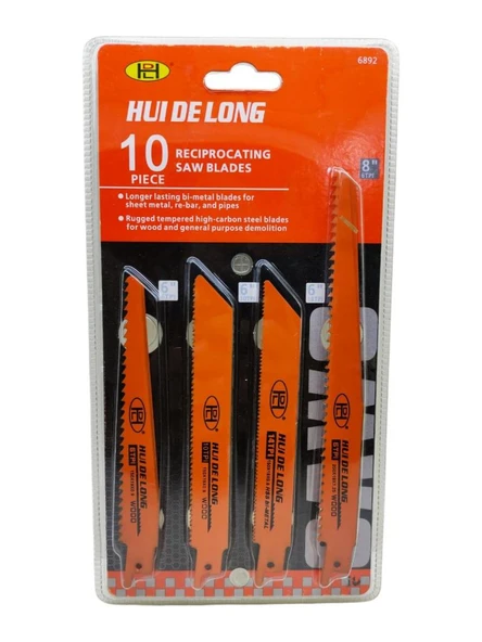 Nalburkent Huidelong Tilki Kuyruğu Testere Bıçağı Seti Takımı 10'lu Ağaç Metal Kemik ürün görseli 1