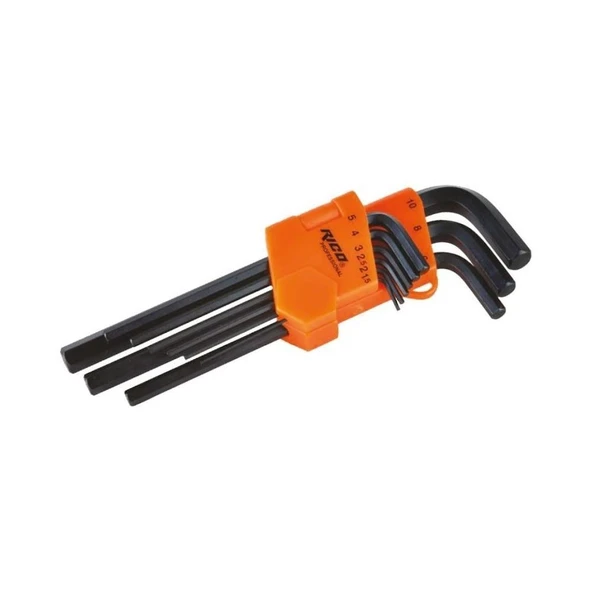 Rico RC0215 Vakumlu Düz Uzun Alyan Anahtar Seti  9 Pcs 1.5-10mm ürün görseli 1