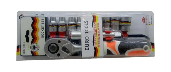 Euro Tools Socket Set 1/2'' Krom Lokma Seti 11 Parça - Resim 4
