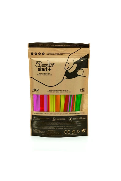 3Doodler  Start Plus (Start+) Neon Glow Filament - 250 Çubuk, 3DS-ECO-MIX3-250 ürün görseli 1