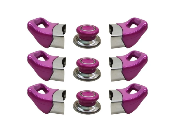 Tencere Tava Sahan Kulp ve Kapak Kulpu Fuşya Pembe 3 Set ürün görseli 1