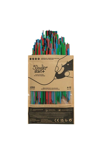 3Doodler  Start+ Eco Plastic Bulk Bag, Primary Pow - 250 Filament (3DS-ECO-MIX2-250) ürün görseli 1