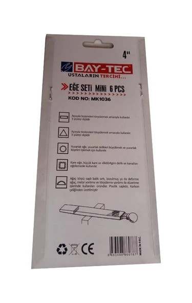Bay-Tec Mini Eğe Seti Takımı 6 Parça Uzunluk 160 mm - Resim 3