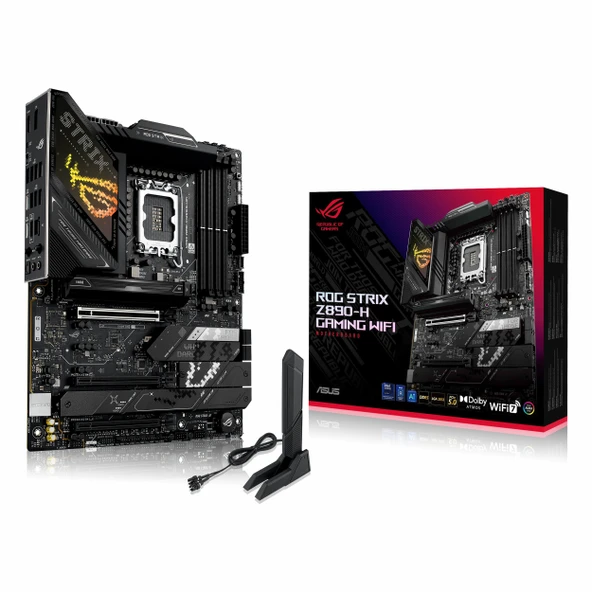 Asus ROG Strix Z890-H Gaming WiFi DDR5 (9066MHz)OC M.2 HDMI/DP/USB-C PCIe 5.0 1851P ATX Anakart ürün görseli 1
