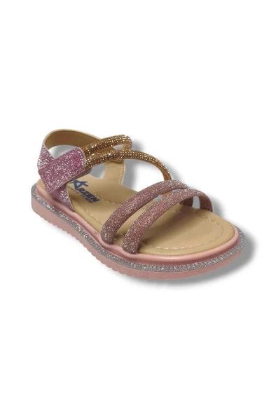 Arzen Bebe 241-25 Anatomik Simli Taşlı Cırtlı Kız Çocuk Sandalet 26-30 ürün görseli 1