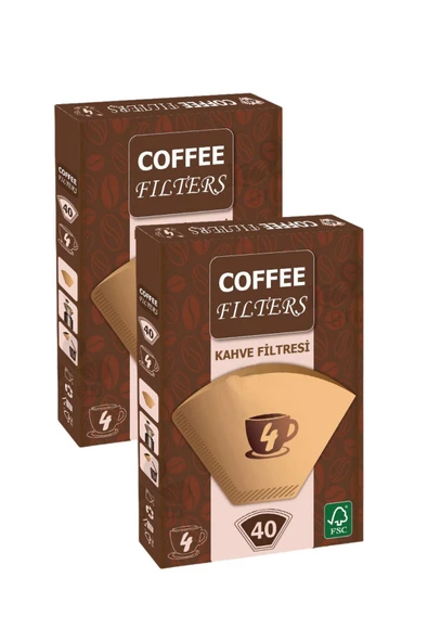 Coffeo Filters NO4 40 Adet Kahve Filtre Kağıdı x 2 Adet ürün görseli 1