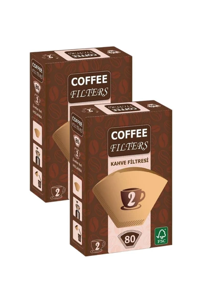 Coffeo Filters NO2 80 Adet Kahve Filtre Kağıdı x 2 Adet ürün görseli 1
