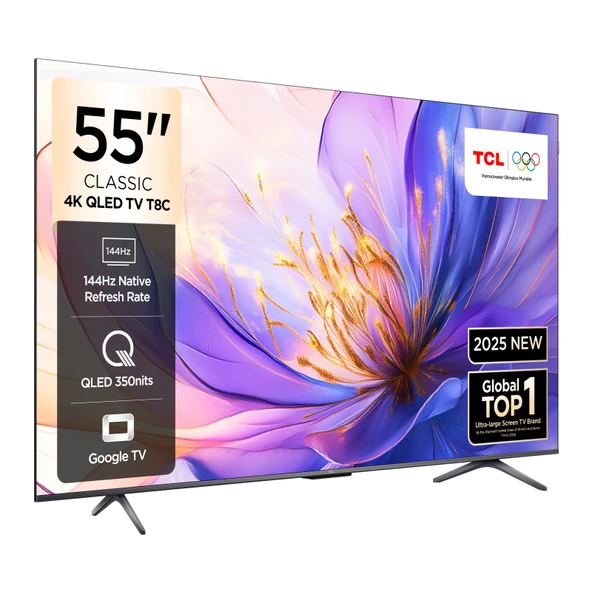 TCL 55T8CGTV 4K QLED 55" 144HZ GOOGLE TV - Resim 2