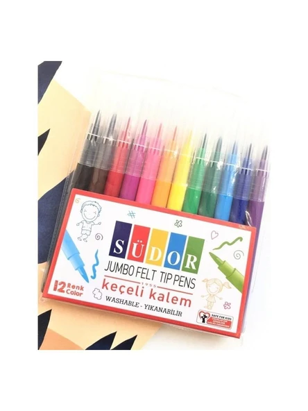 KECELI KALEM SUDOR JUMBO 12 RENK (KK02) ürün görseli 1