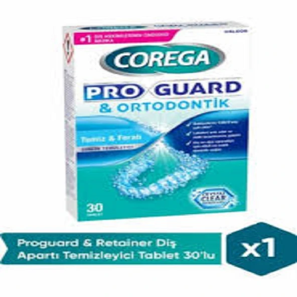 Corega Pro Guard Ortodontik Temiz Ferah 30 Tablet ürün görseli 1