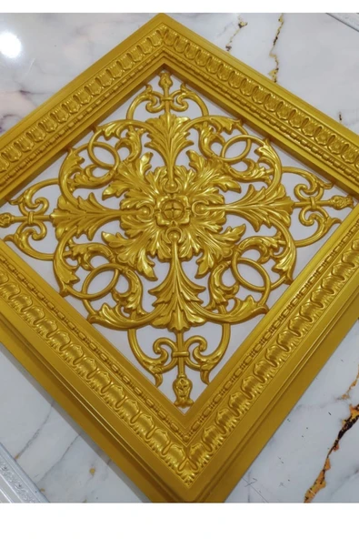 DECOZZA Saray Tavan 60 Cm Gold Panel Led Döşenebilir Asma Tavan Uyumlu - Resim 2