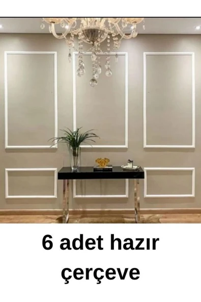 DECOZZA Dekoratif Boyanabilir 2,5 Cm Duvar Çıtası 6 Adet Hazır Çerçeve Paketi ürün görseli 1