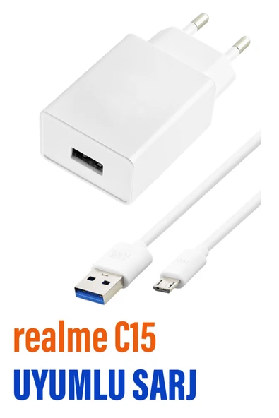 Realme C15 Şarj Aleti ve Kablosu Mirco 12W ürün görseli 1