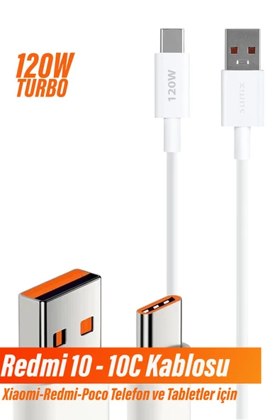 Xiaomi RedMi 10 - 10C Uyumlu Hızlı Şarj Kablosu 18W-120W Turbo Şarj Cihazları İçin ürün görseli 1