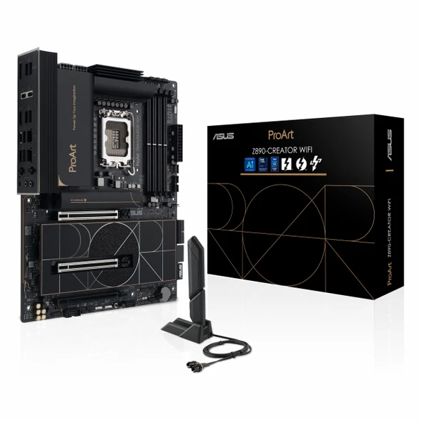 Asus ProArt Z890-Creator WiFi DDR5 (9066MHz)OC M.2 HDMI/DP/USB-C PCIe 5.0 1851P ATX Anakart ürün görseli 1