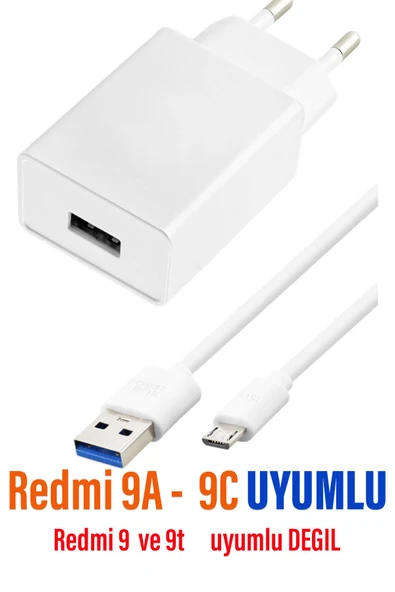 Xiaomi Redmi 9A Redmi 9C Uyumlu Şarj Aleti ve Kablosu 5V 2.4A 12W ürün görseli 1