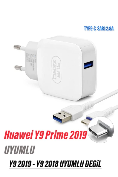 Huawei Y9 Prime 2019 Uyumlu Şarj Aleti Type C Kablolu ürün görseli 1