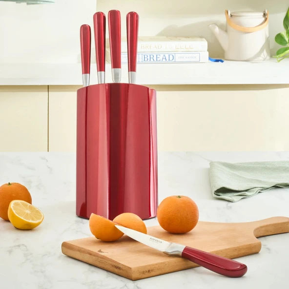 Karaca Samuray Flash Red Japon Çeliği 6 Parça Bıçak Seti Kırmızı ürün görseli 1