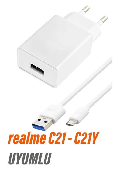 realme C21 - C21Y Şarj Aleti ve Micro Usb Kablo ürün görseli 1