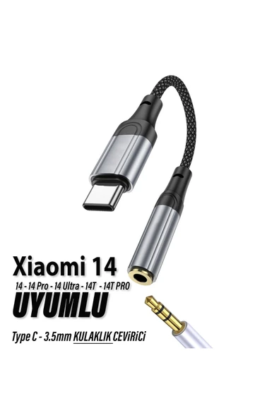 Mi 14 - 14T Pro - 14 Ultra - 14T Uyumlu Kulaklık Dönüştürcü Type C AUX Çevirici ürün görseli 1