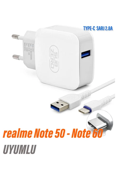 realme Note 50 Note 60 Uyumlu Şarj Aleti Type C Kablolu ürün görseli 1