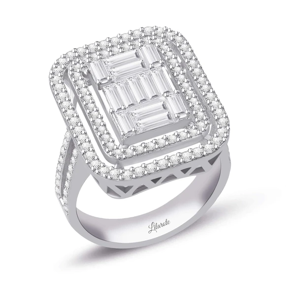 1.28 Ct Baget Pırlanta Yüzük ürün görseli 1