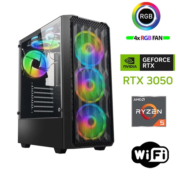 Xaser Armor X70 Ryzen 5 5500 16GB Ram 512GB M.2 NVMe SSD 6GB RTX3050 Oyuncu Tavsiye Sistem ürün görseli 1