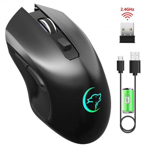 Valkyrie 6 Tuşlu Şarjlı Sessiz 2400DPI Kablosuz Gaming Mouse ürün görseli 1