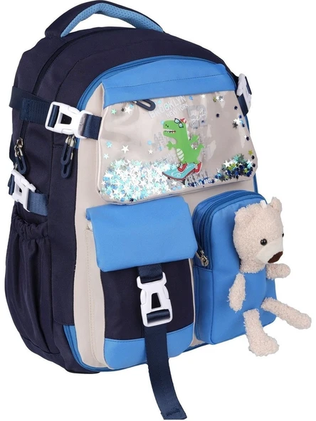 Relaxion 1460 Siyah Lacivert İthal Kore Tarzı Unisex Çocuk İlkokul Sırt Çantası ürün görseli 1
