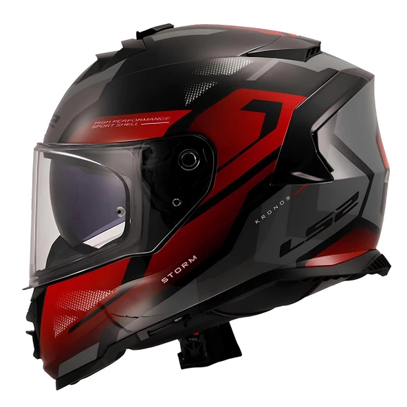 LS2 STORM 2 KRONOS KIRMIZI-GRİ KASK - Resim 2