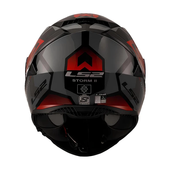 LS2 STORM 2 KRONOS KIRMIZI-GRİ KASK - Resim 4