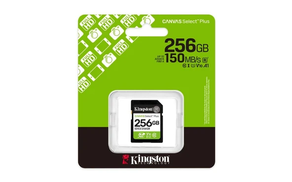 Kingston SDS3-256GB 256GB SDXC Canvas Select Plus Gen3 150MB-s C10 UHS-I U1 V10 Hafıza Kartı ürün görseli 1