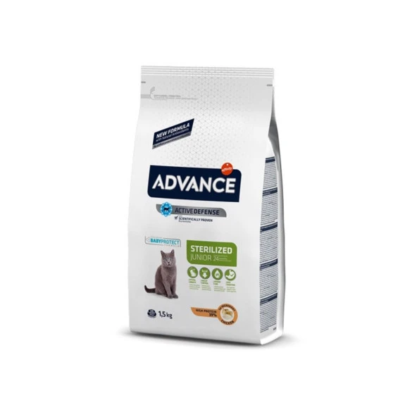 Advance Sterilized Junior Tavuklu  Kısır Genç Kedi Maması 1.5 Kg ürün görseli 1