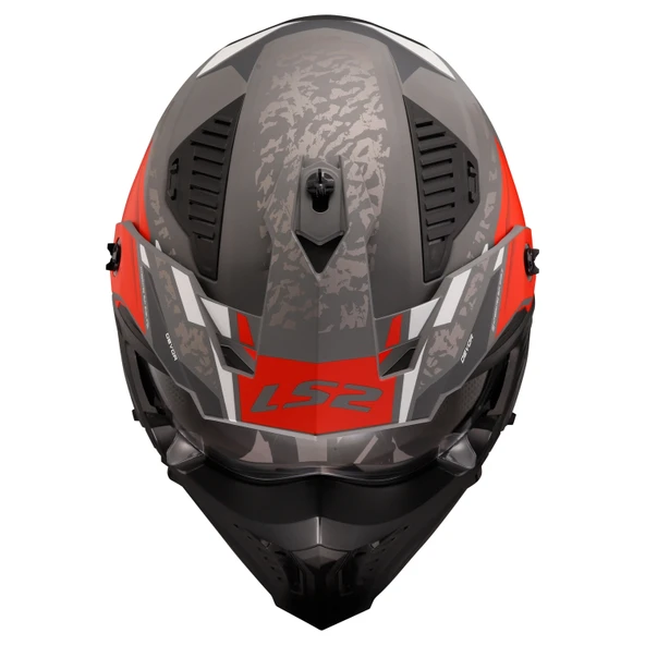 LS2 DRIFTER DEVOR MAT GRİ-TITANIUM-KIRMIZI KASK (ÖN ÇENE ÇIKARILABİLİR) - Resim 6